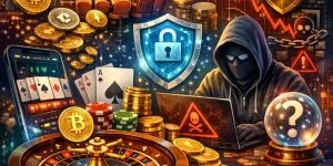 Concept image showing the growth of cryptocurrency use in online gambling
